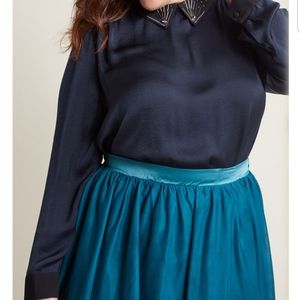 Long Sleeve Top with Embellished Collar in XL